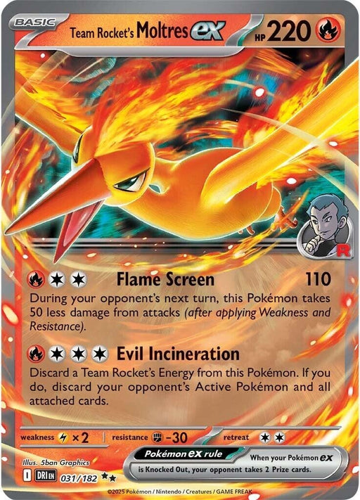 Image for Team Rocket's Moltres ex (031/182) (Holofoil) [SV10: Destined Rivals] - Pokemon