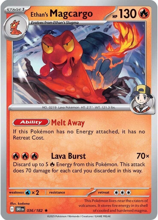 Image for Ethan's Magcargo (036/182) (Reverse Holofoil) [SV10: Destined Rivals] - Pokemon