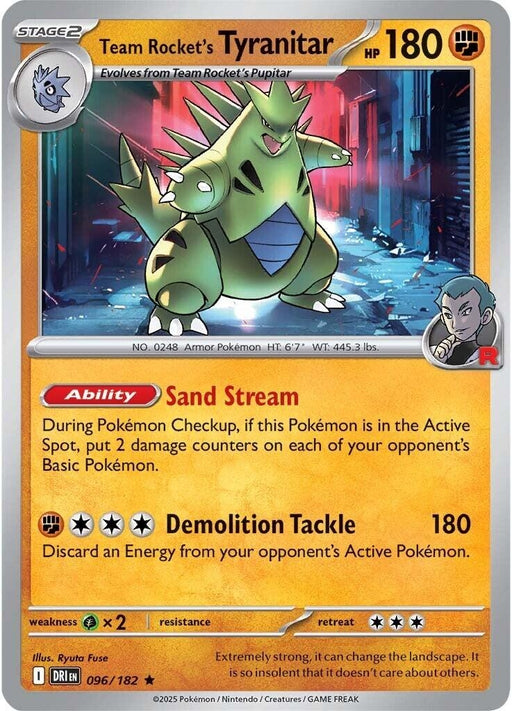 Image for Team Rocket's Tyranitar (096/182) (Holofoil) [SV10: Destined Rivals] - Pokemon