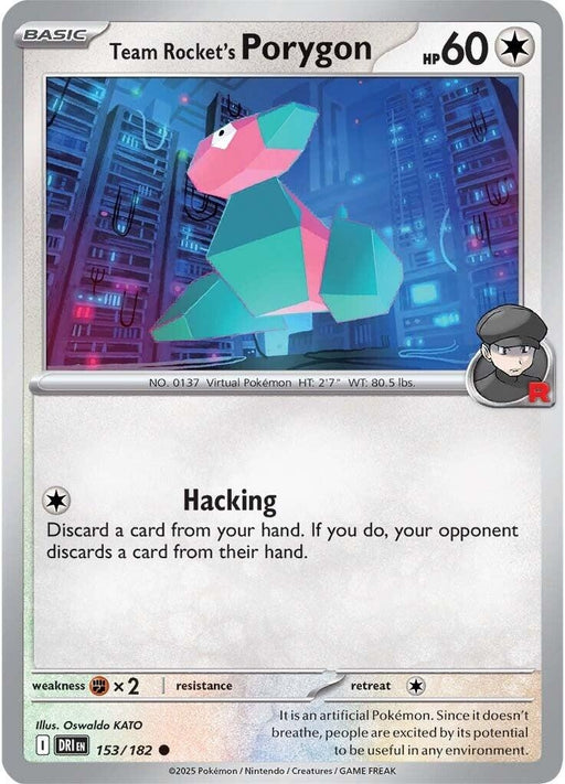 Image for Team Rocket's Porygon (153/182) (Reverse Holofoil) [SV10: Destined Rivals] - Pokemon