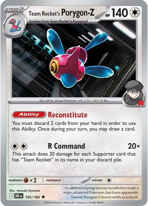 Image for Team Rocket's Porygon-Z (155/182) (Reverse Holofoil) [SV10: Destined Rivals] - Pokemon
