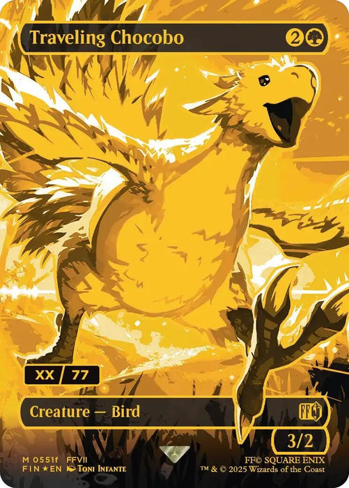 Image for Traveling Chocobo (Borderless) (Serial Numbered) (551f) (Foil) [FINAL FANTASY] - Magic: The Gathering