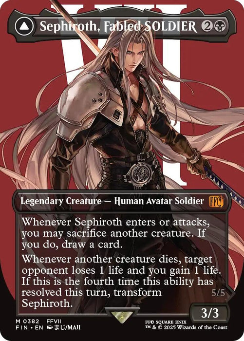 Image for Sephiroth, Fabled SOLDIER (0382) (Borderless) (382) (Foil) [FINAL FANTASY] - Magic: The Gathering