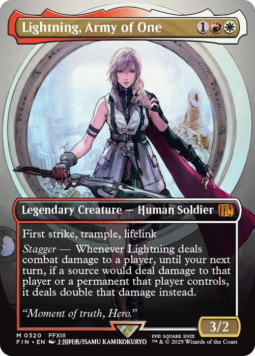 Image for Lightning, Army of One (0320) (Borderless) (320) [FINAL FANTASY] - Magic: The Gathering
