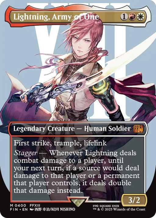 Image for Lightning, Army of One (0400) (Borderless) (400) (Foil) [FINAL FANTASY] - Magic: The Gathering
