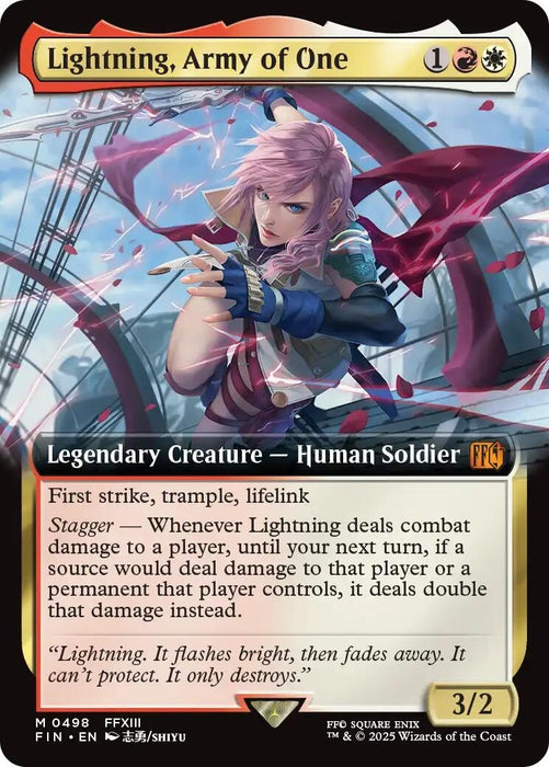 Image for Lightning, Army of One (Extended Art) (498) (Foil) [FINAL FANTASY] - Magic: The Gathering
