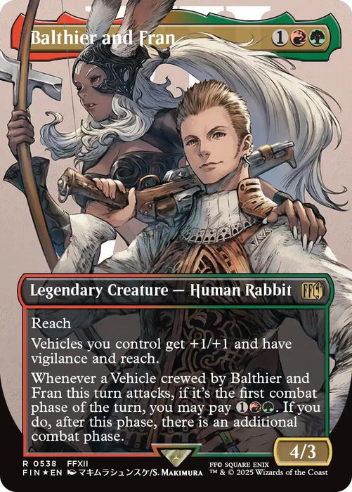 Image for Balthier and Fran (0538) (Borderless) (Surge Foil) (538) (Foil) [FINAL FANTASY] - Magic: The Gathering