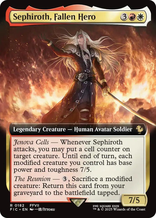 Image for Sephiroth, Fallen Hero (Extended Art) (182) (Foil) [FINAL FANTASY] - Magic: The Gathering