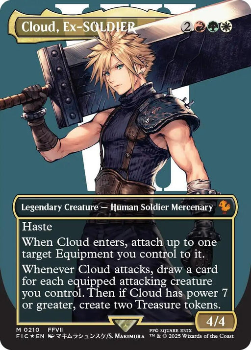 Image for Cloud, Ex-SOLDIER (Borderless) (Surge Foil) (210) (Foil) [FINAL FANTASY] - Magic: The Gathering