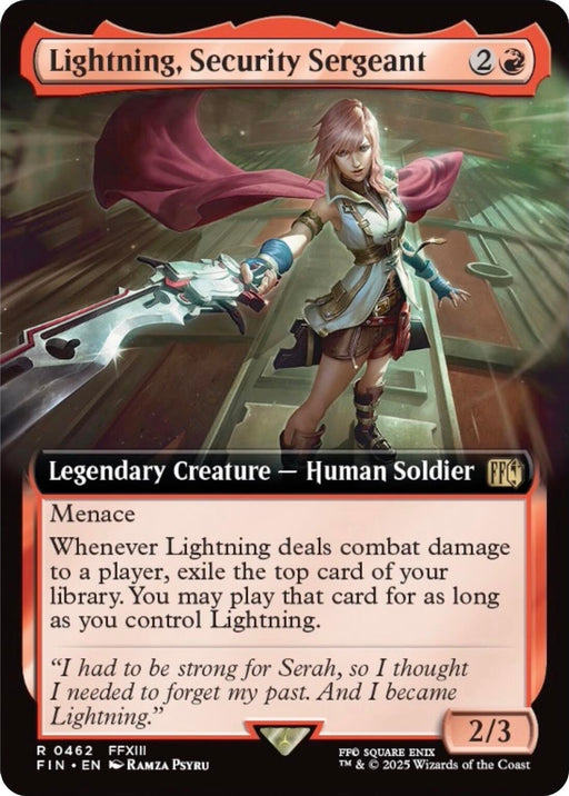 Image for Lightning, Security Sergeant (Extended Art) (462) (Foil) [FINAL FANTASY] - Magic: The Gathering