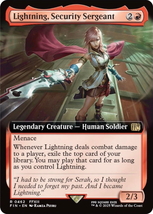 Image for Lightning, Security Sergeant (Extended Art) (462) [FINAL FANTASY] - Magic: The Gathering