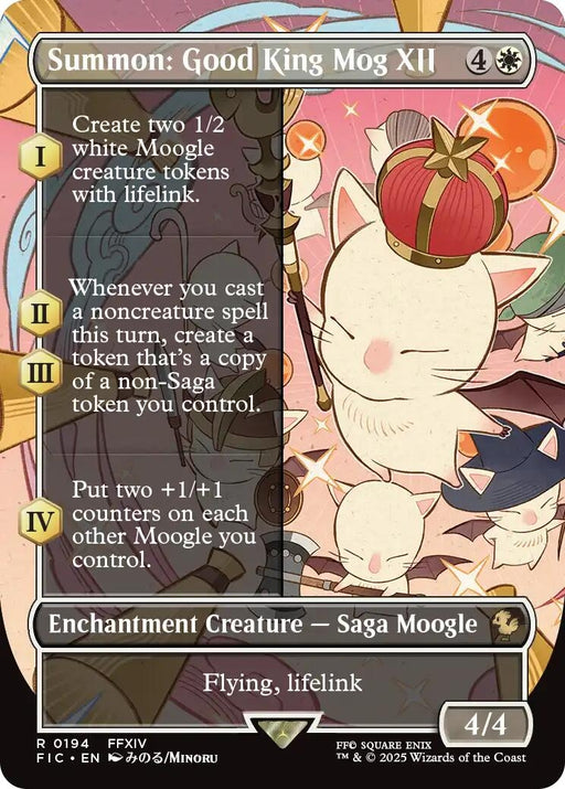 Image for Summon: Good King Mog XII (Borderless) (194) (Foil) [FINAL FANTASY] - Magic: The Gathering