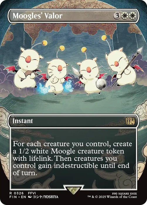 Image for Moogles' Valor (Borderless) (326) (Foil) [FINAL FANTASY] - Magic: The Gathering