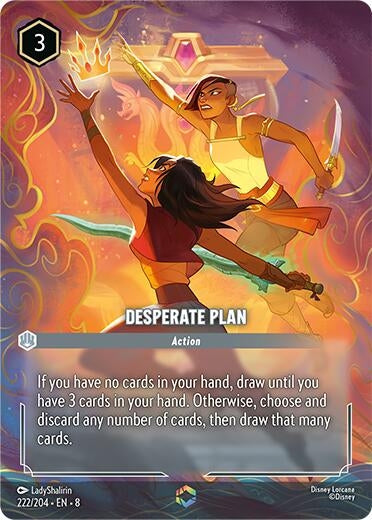 Image for Desperate Plan (Enchanted) (222/204) (Holofoil) [Reign of Jafar] - Disney Lorcana