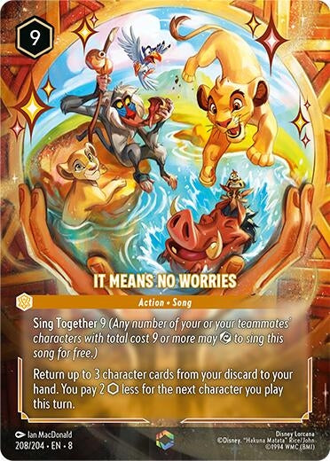 Image for It Means No Worries (Enchanted) (208/204) (Holofoil) [Reign of Jafar] - Disney Lorcana