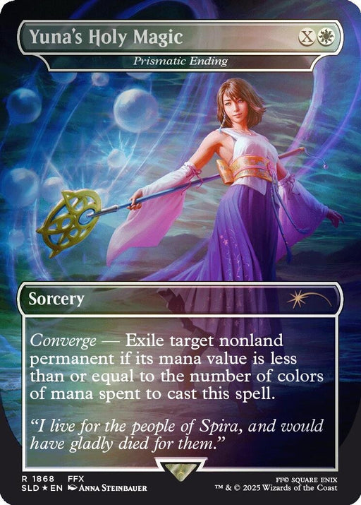Image for Yuna's Holy Magic - Prismatic Ending (Rainbow Foil) (1868) (Foil) [Secret Lair Drop Series] - Magic: The Gathering