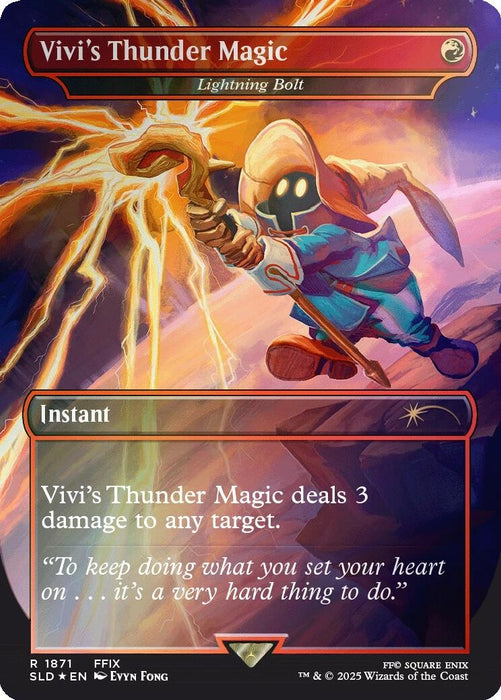 Image for Vivi's Thunder Magic - Lightning Bolt (Rainbow Foil) (1871) (Foil) [Secret Lair Drop Series] - Magic: The Gathering