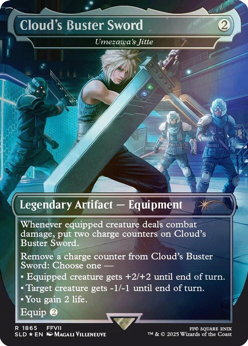 Image for Cloud's Buster Sword - Umezawa's Jitte (Rainbow Foil) (1865) (Foil) [Secret Lair Drop Series] - Magic: The Gathering