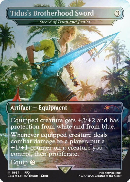 Image for Tidus's Brotherhood Sword - Sword of Truth and Justice (Rainbow Foil) (1867) (Foil) [Secret Lair Drop Series] - Magic: The Gathering