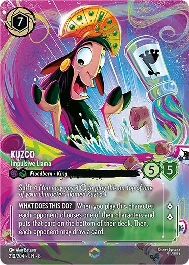 Image for Kuzco - Impulsive Llama (Enchanted) (210/204) (Holofoil) [Reign of Jafar] - Disney Lorcana