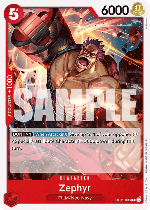 Image for Zephyr (OP11-006) [A Fist of Divine Speed] - One Piece Card Game
