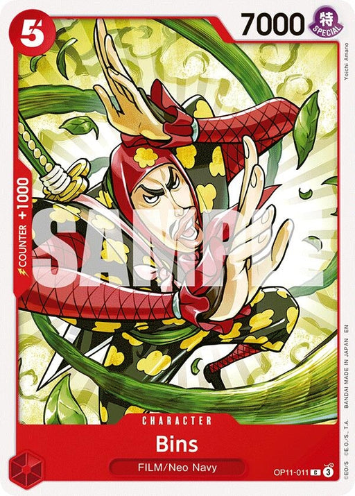 Image for Bins (OP11-011) [A Fist of Divine Speed] - One Piece Card Game