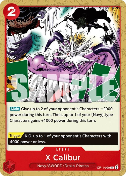 Image for X Calibur (OP11-020) [A Fist of Divine Speed] - One Piece Card Game
