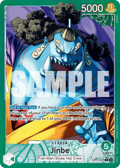 Image for Jinbe (021) (Alternate Art) (OP11-021) (Foil) [A Fist of Divine Speed] - One Piece Card Game