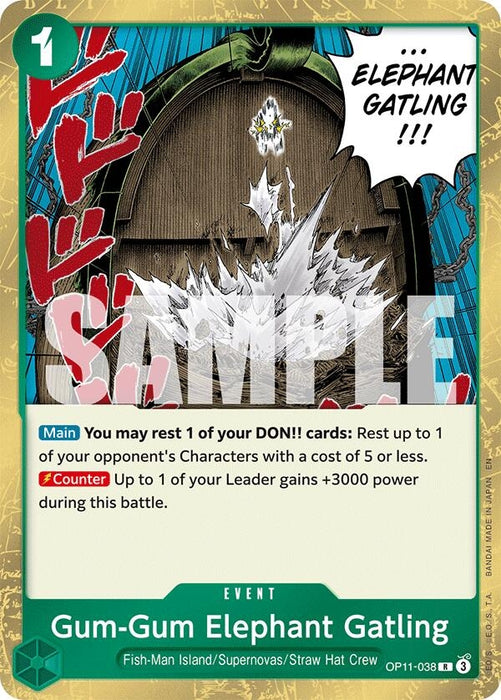 Image for Gum-Gum Elephant Gatling (OP11-038) (Foil) [A Fist of Divine Speed] - One Piece Card Game