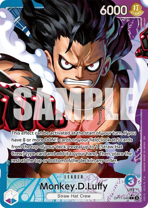 Image for Monkey.D.Luffy (040) (Alternate Art) (OP11-040) (Foil) [A Fist of Divine Speed] - One Piece Card Game