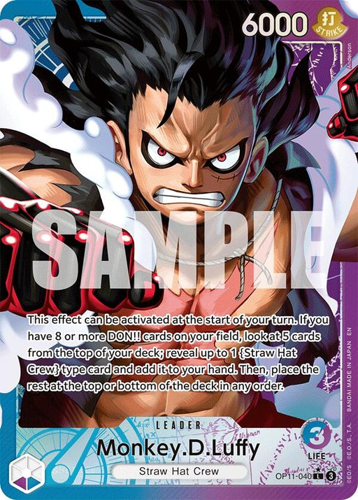 Image for Monkey.D.Luffy (040) (Alternate Art) (OP11-040) (Foil) [A Fist of Divine Speed] - One Piece Card Game