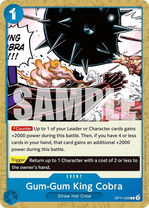 Image for Gum-Gum King Cobra (OP11-059) [A Fist of Divine Speed] - One Piece Card Game