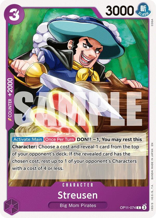 Image for Streusen (OP11-074) [A Fist of Divine Speed] - One Piece Card Game