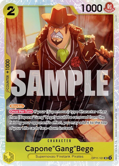 Image for Capone"Gang"Bege (101) (OP11-101) (Foil) [A Fist of Divine Speed] - One Piece Card Game