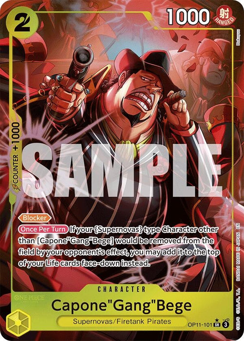 Image for Capone"Gang"Bege (101) (Alternate Art) (OP11-101) (Foil) [A Fist of Divine Speed] - One Piece Card Game