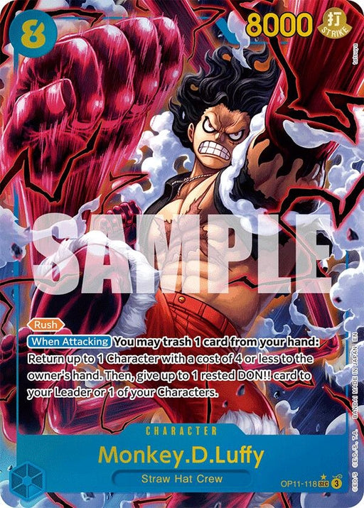 Image for Monkey.D.Luffy (118) (Alternate Art) (OP11-118) (Foil) [A Fist of Divine Speed] - One Piece Card Game
