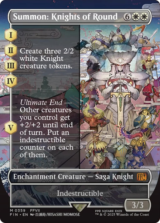 Image for Summon: Knights of Round (Borderless) (359) (Foil) [FINAL FANTASY] - Magic: The Gathering