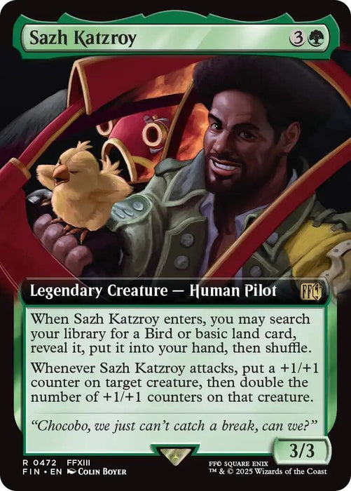 Image for Sazh Katzroy (Extended Art) (472) (Foil) [FINAL FANTASY] - Magic: The Gathering