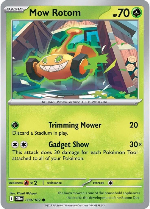 Image for Mow Rotom (009/182) (Reverse Holofoil) [SV10: Destined Rivals] - Pokemon