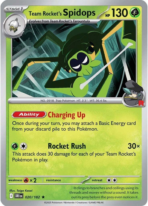 Image for Team Rocket's Spidops (020/182) (Reverse Holofoil) [SV10: Destined Rivals] - Pokemon