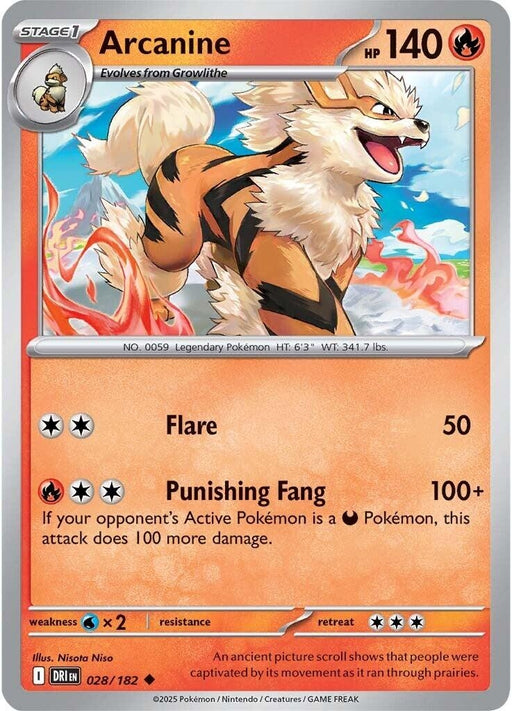 Image for Arcanine (028/182) (Reverse Holofoil) [SV10: Destined Rivals] - Pokemon