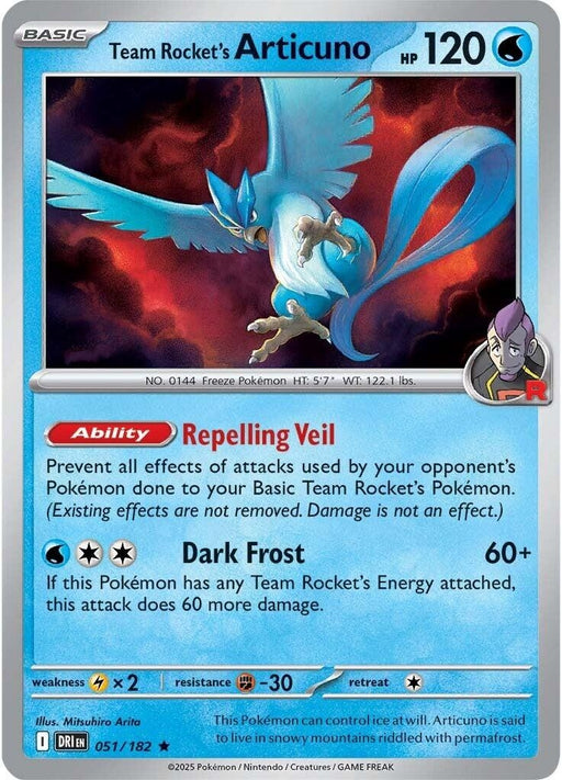 Image for Team Rocket's Articuno (051/182) (Reverse Holofoil) [SV10: Destined Rivals] - Pokemon