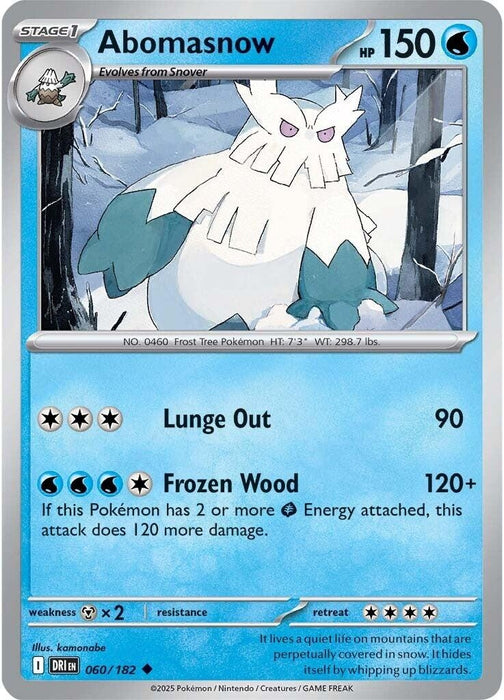 Image for Abomasnow (060/182) (Reverse Holofoil) [SV10: Destined Rivals] - Pokemon