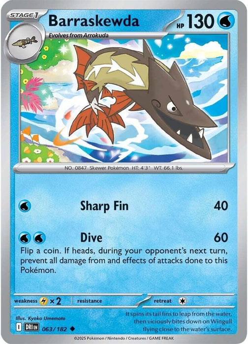 Image for Barraskewda (063/182) (Reverse Holofoil) [SV10: Destined Rivals] - Pokemon