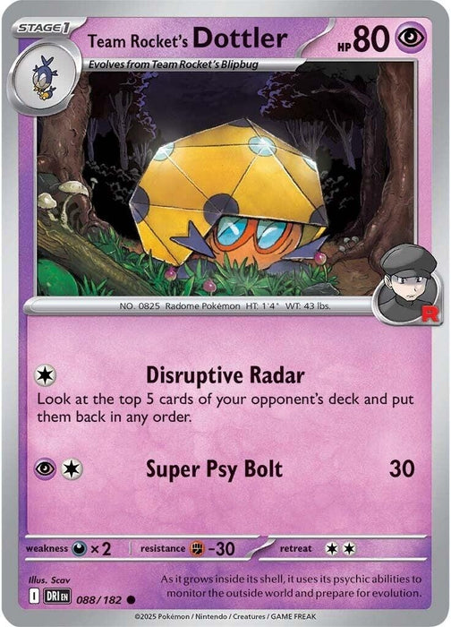 Image for Team Rocket's Dottler (088/182) (Reverse Holofoil) [SV10: Destined Rivals] - Pokemon
