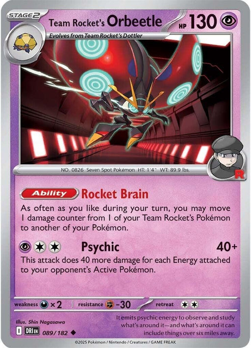 Image for Team Rocket's Orbeetle (089/182) [SV10: Destined Rivals] - Pokemon