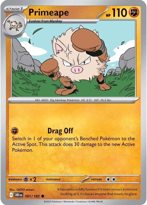 Image for Primeape (091/182) [SV10: Destined Rivals] - Pokemon