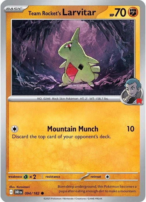 Image for Team Rocket's Larvitar (094/182) (Reverse Holofoil) [SV10: Destined Rivals] - Pokemon