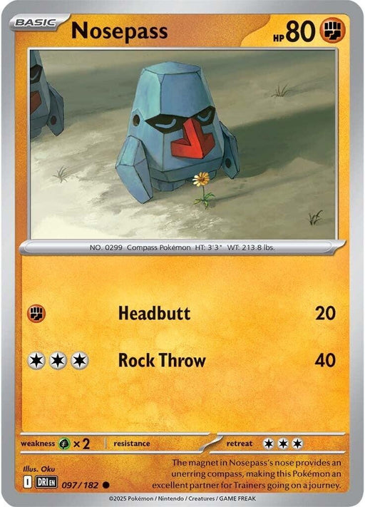 Image for Nosepass (097/182) [SV10: Destined Rivals] - Pokemon