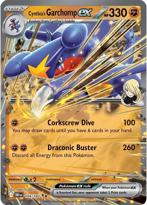 Image for Cynthia's Garchomp ex (104/182) (Holofoil) [SV10: Destined Rivals] - Pokemon